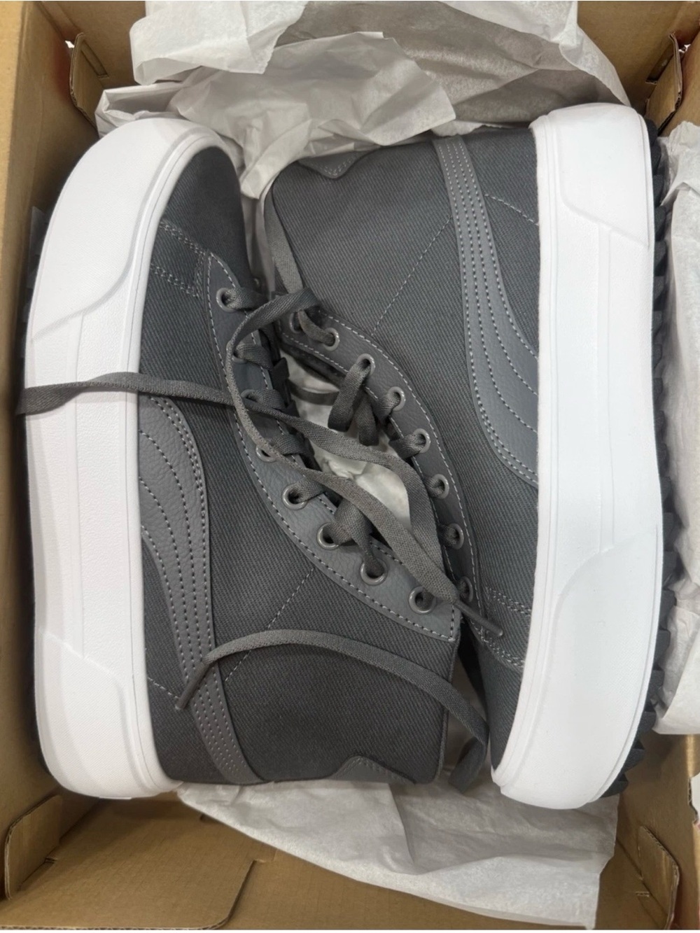 Puma Kaia Mid Women’s 8.5 High-Top Sneakers Gray White Softfoam + Comfort NEW - Picture 8 of 9